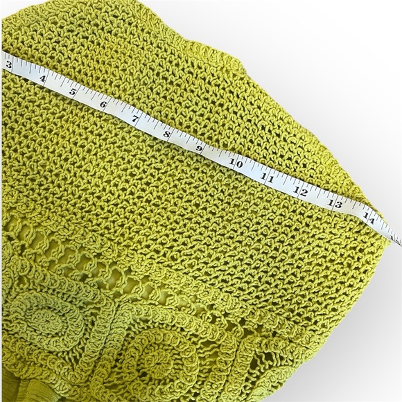 Milk & Honey Green Crochet Halter Top Ruffles Women’s Small - Picture 4 of 6